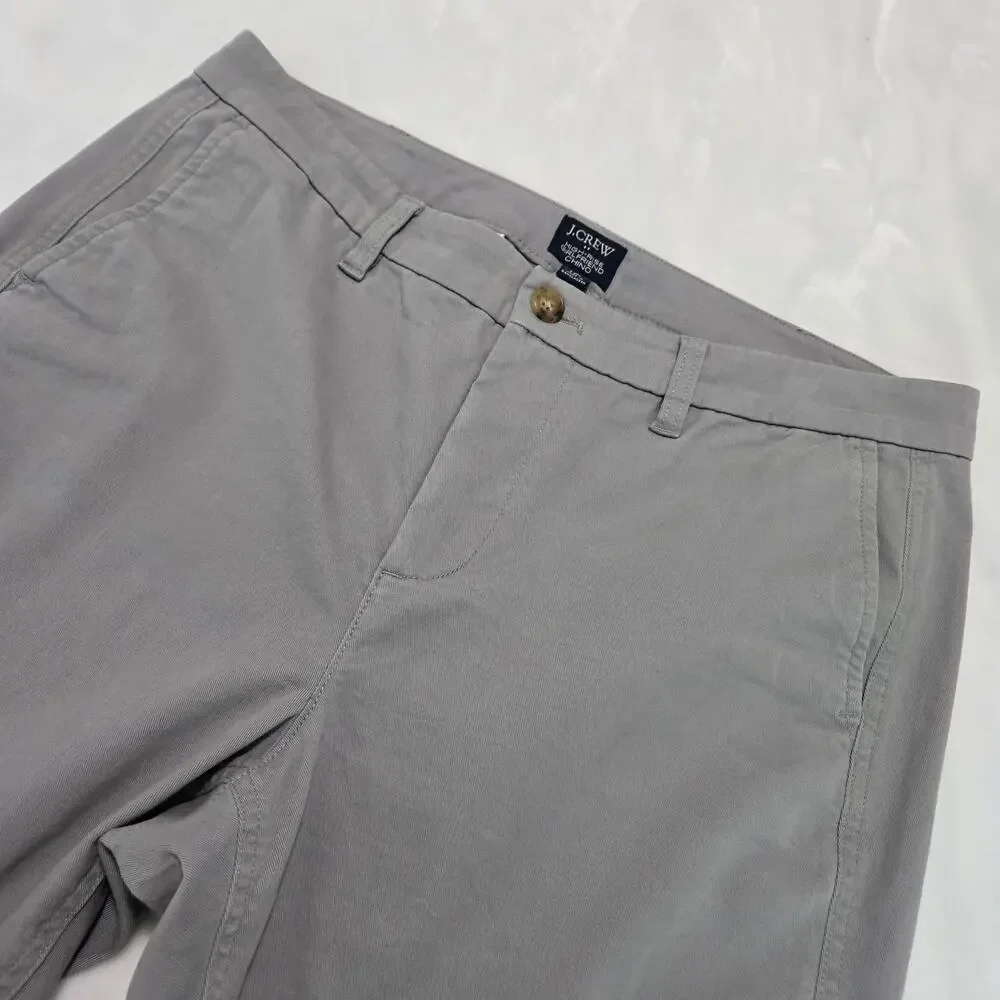 J.Crew Factory High-Rise Girlfriend Chino Size 10 Light Gray Cotton Stretch